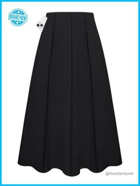 Womens Linen Maxi Skirt High Waist A Line Flowy Long Skirt with Pockets
